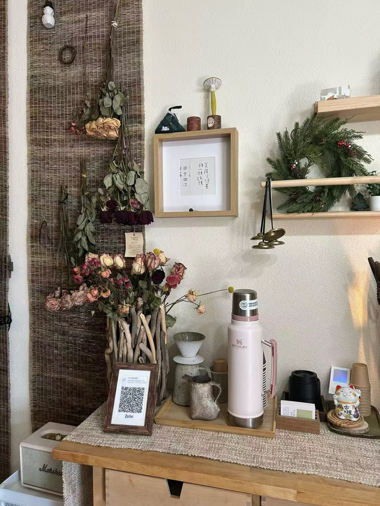 Yu Hair 干花与茶水休息角